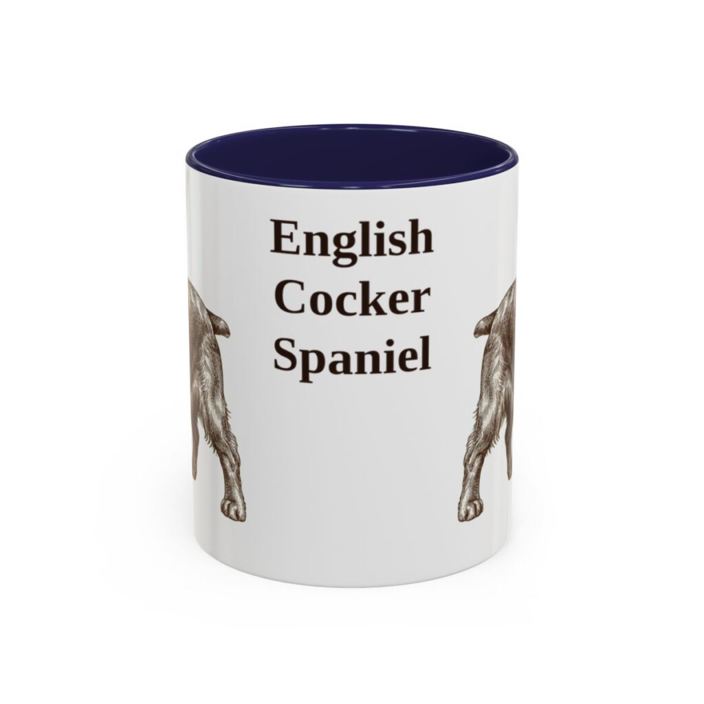 11oz English Cocker Spaniel Mug, Navy, front view