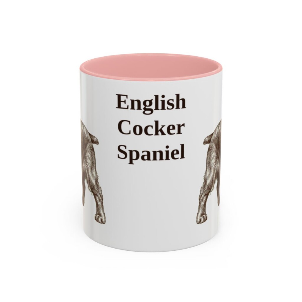 11oz English Cocker Spaniel Mug, Pink, front view