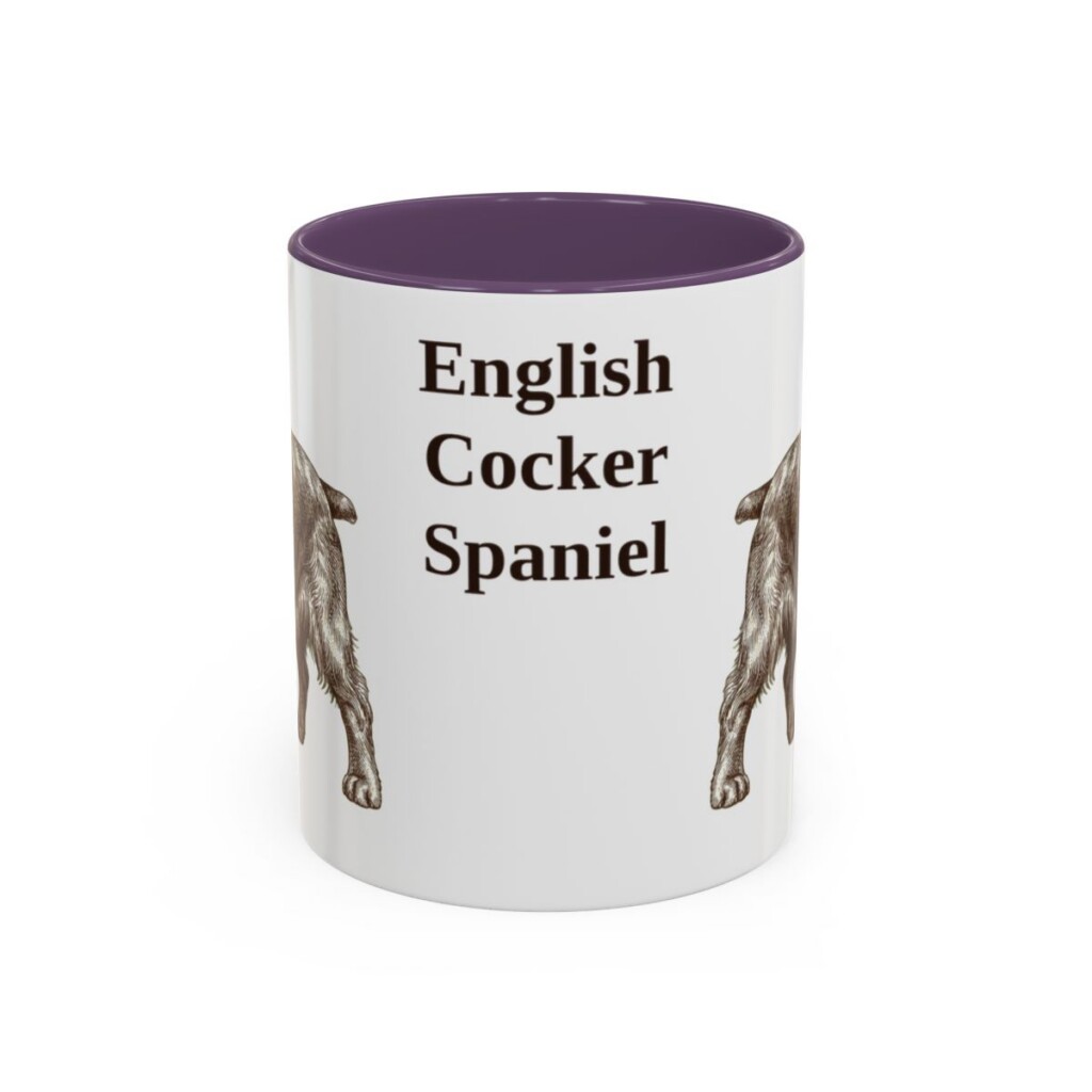 11oz English Cocker Spaniel Mug, Purple, front view