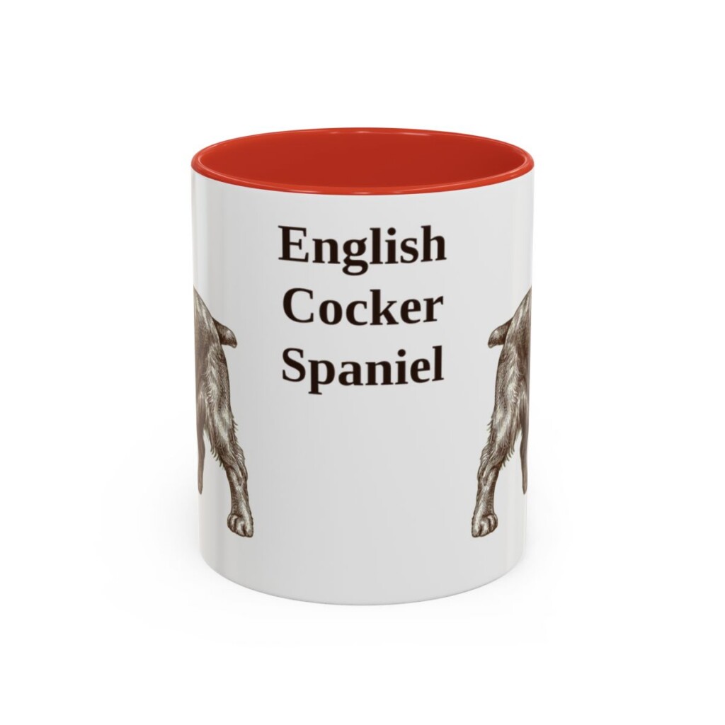 11oz English Cocker Spaniel Mug, Red, front view