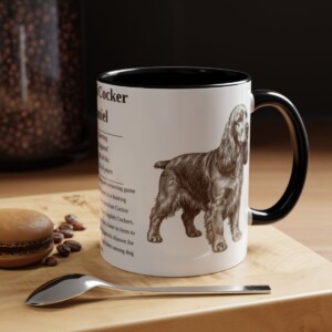 11oz English Cocker Spaniel Mug, Black, lifestyle photo