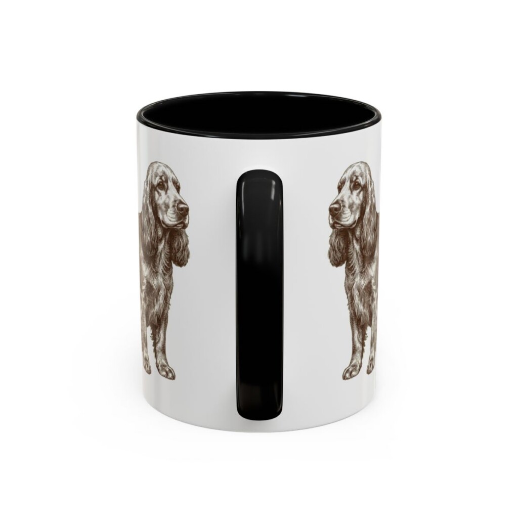 11oz English Cocker Spaniel Mug, Black, back view