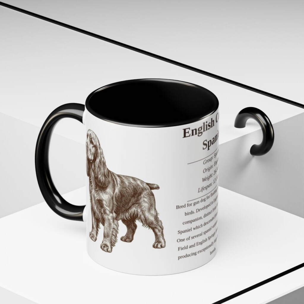 11oz English Cocker Spaniel Mug, Black, lifestyle photo