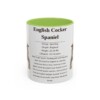 11oz English Cocker Spaniel Mug, Light Green, front view