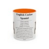 11oz English Cocker Spaniel Mug, Orange, front view