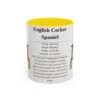 11oz English Cocker Spaniel Mug, Yellow, front view