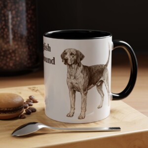 11oz English Foxhound Mug, Black, lifestyle photo