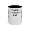 11oz English Foxhound Dog Dad Mug, Black, front view
