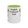 11oz English Foxhound Dog Dad Mug, Light Green, front view