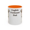 11oz English Foxhound Dog Dad Mug, Orange, front view