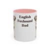 11oz English Foxhound Dog Dad Mug, Pink, front view