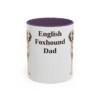 11oz English Foxhound Dog Dad Mug, Purple, front view