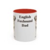 11oz English Foxhound Dog Dad Mug, Red, front view