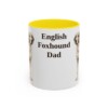 11oz English Foxhound Dog Dad Mug, Yellow, front view
