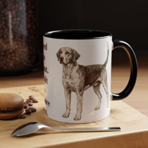 11oz Funny English Foxhound Mug, Black, lifestyle photo