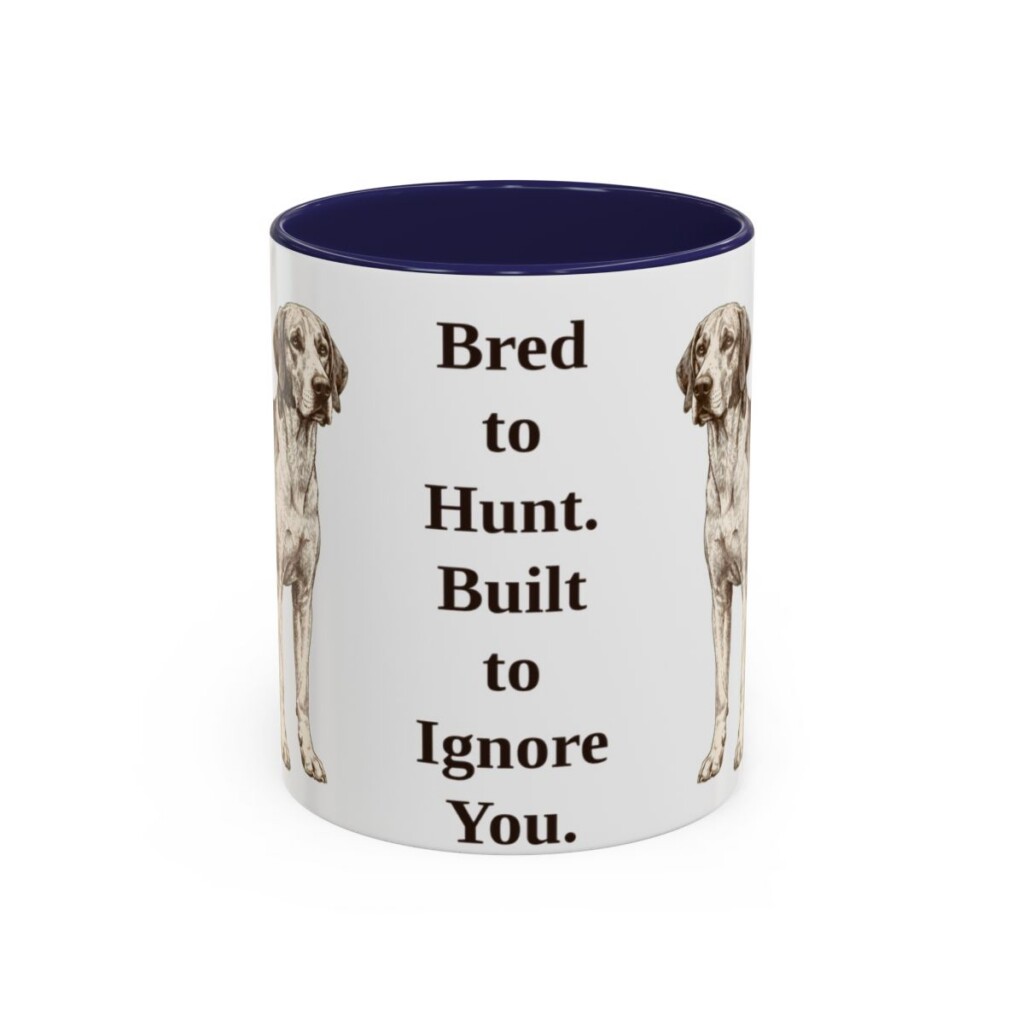 11oz-english-foxhound-mug-humor-navy 11oz Funny English Foxhound Mug, Navy, front view