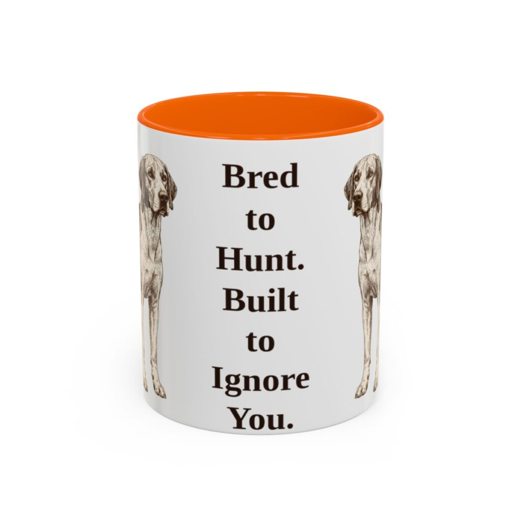 11oz-english-foxhound-mug-humor-orange 11oz Funny English Foxhound Mug, Orange, front view