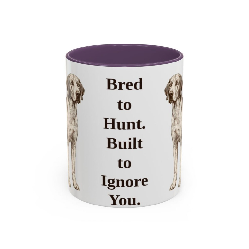 11oz-english-foxhound-mug-humor-purple 11oz Funny English Foxhound Mug, Purple, front view