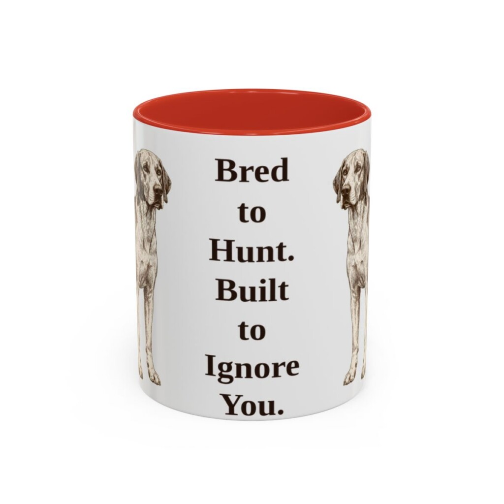 11oz-english-foxhound-mug-humor-red 11oz Funny English Foxhound Mug, Red, front view