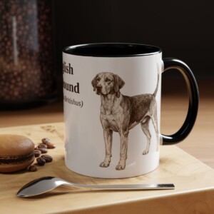 11oz English Foxhound Latin Mug, Black, lifestyle photo