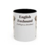 11oz English Foxhound Latin Mug, Black, front view