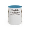 11oz English Foxhound Latin Mug, Light Blue, front view