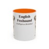 11oz English Foxhound Latin Mug, Orange, front view