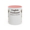 11oz English Foxhound Latin Mug, Pink, front view