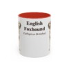 11oz English Foxhound Latin Mug, Red, front view
