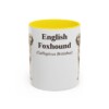 11oz English Foxhound Latin Mug, Yellow, front view
