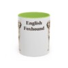 11oz English Foxhound Mug, Light Green, front view