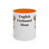 11oz-english-foxhound-mug-mom-orange 11oz English Foxhound Dog Mom Mug, Orange, front view