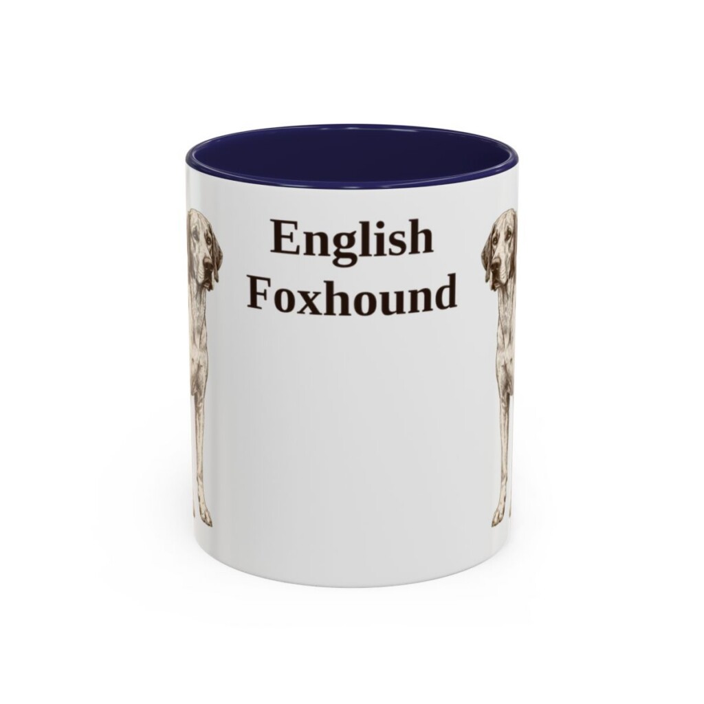 11oz English Foxhound Mug, Navy, front view