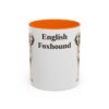 11oz English Foxhound Mug, Orange, front view