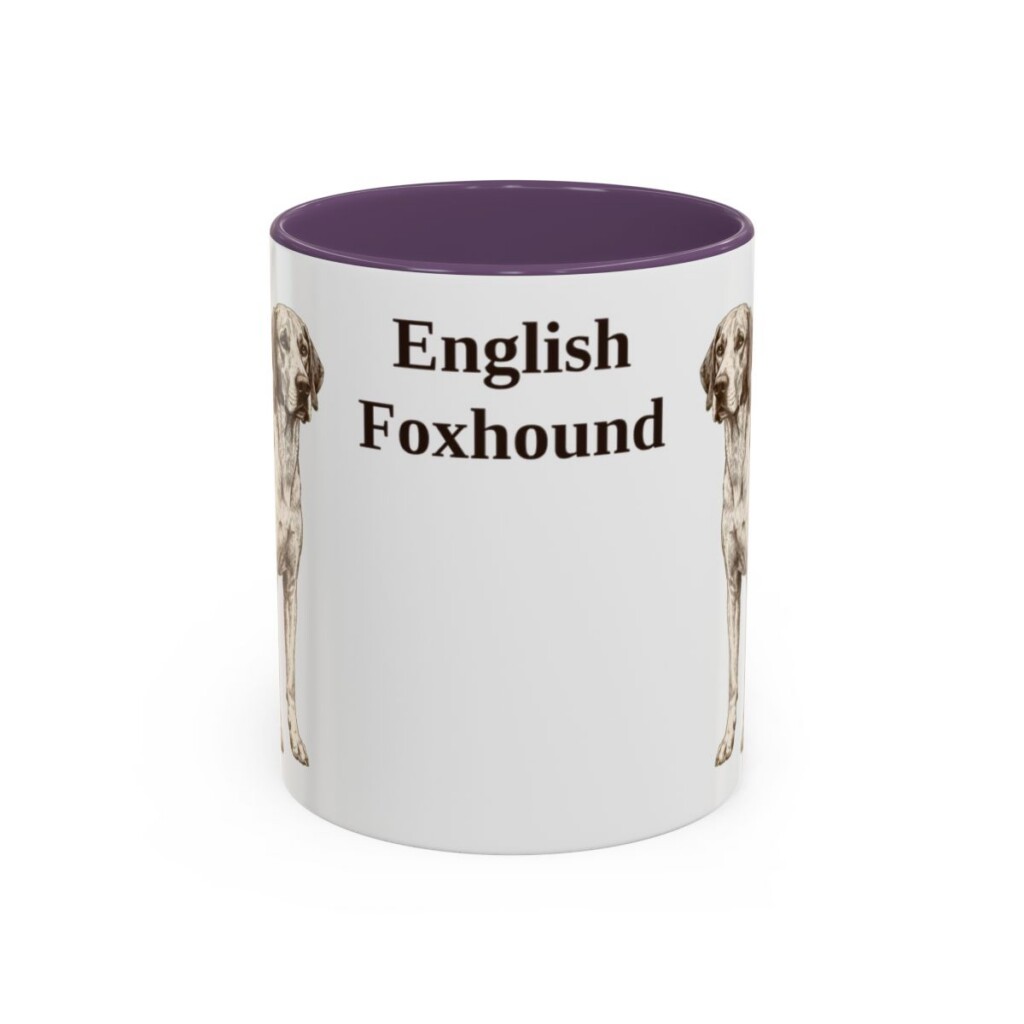 11oz English Foxhound Mug, Purple, front view