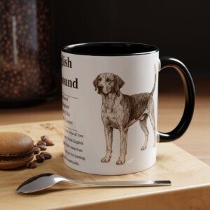 11oz English Foxhound Mug, Black, lifestyle photo