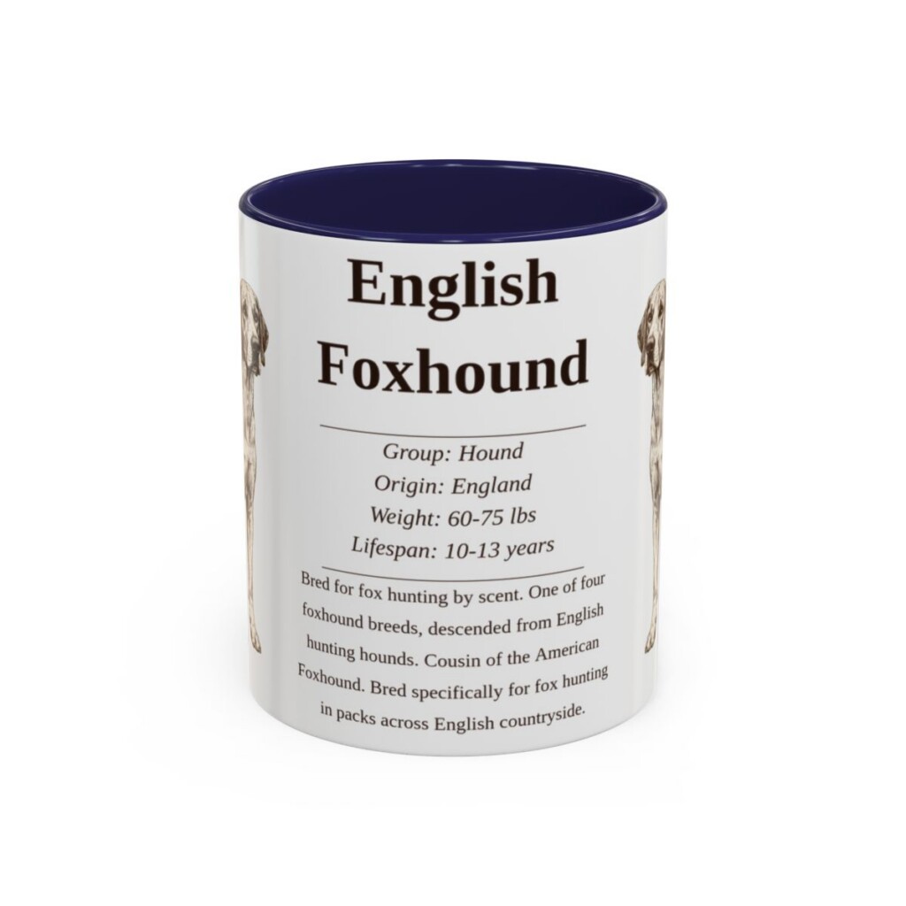 11oz English Foxhound Mug, Navy, front view