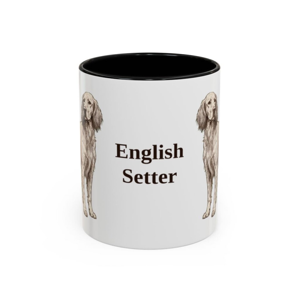 11oz English Setter Mug, Black, front view