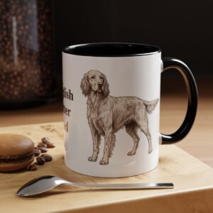 11oz English Setter Dog Dad Mug, Black, lifestyle photo