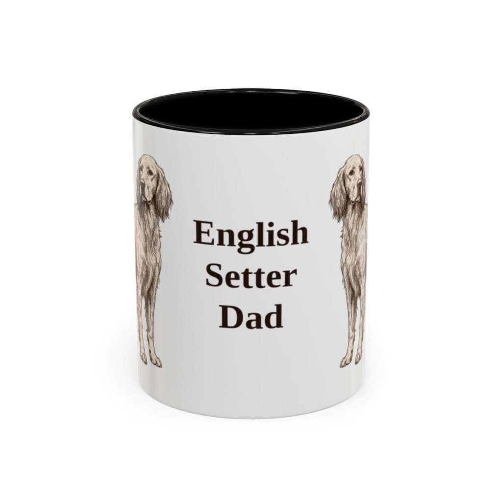 11oz English Setter Dog Dad Mug, Black, front view
