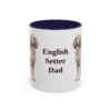 11oz English Setter Dog Dad Mug, Navy, front view