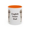 11oz English Setter Dog Dad Mug, Orange, front view