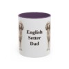 11oz English Setter Dog Dad Mug, Purple, front view