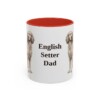 11oz English Setter Dog Dad Mug, Red, front view