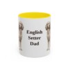 11oz English Setter Dog Dad Mug, Yellow, front view