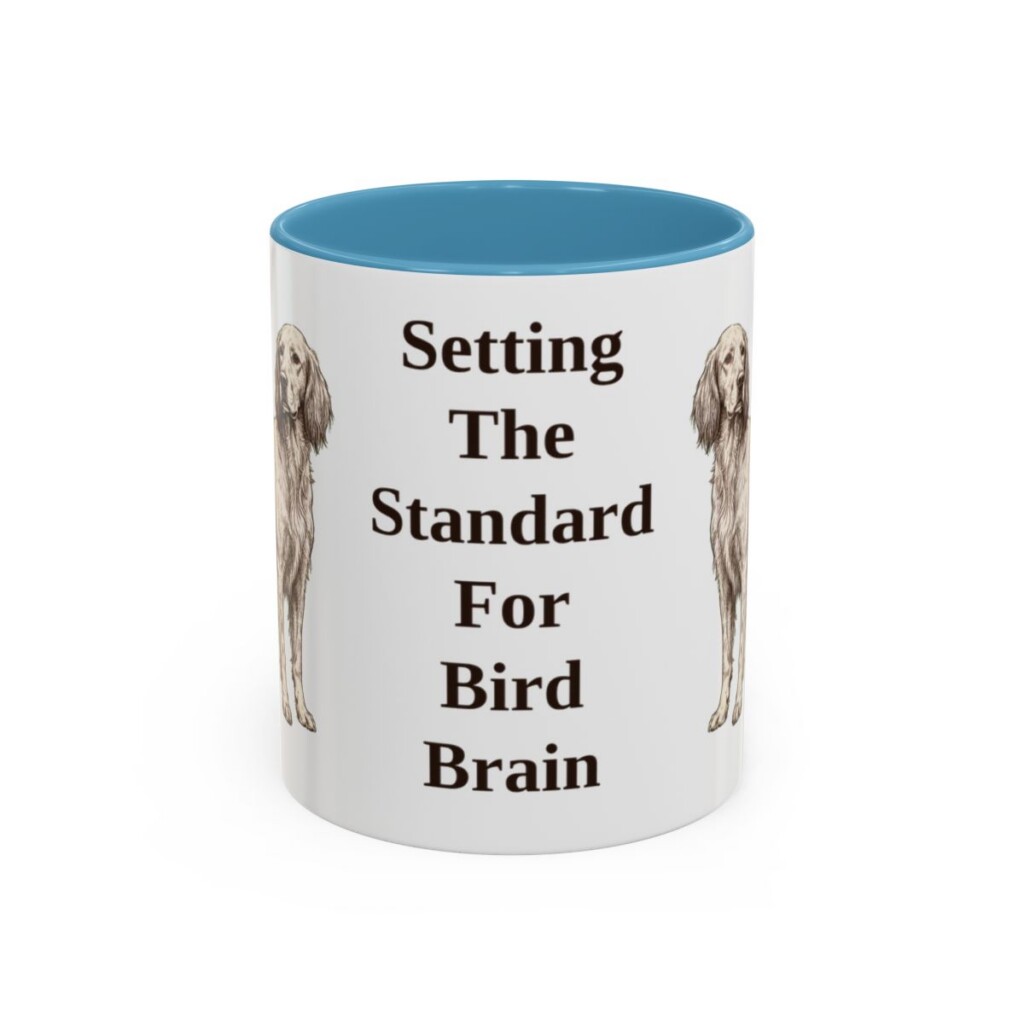 11oz Funny English Setter Mug, Light Blue, front view
