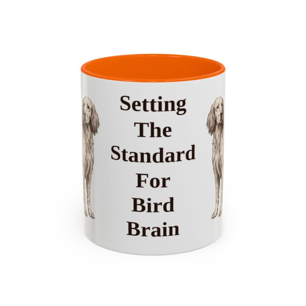 11oz Funny English Setter Mug, Orange, front view