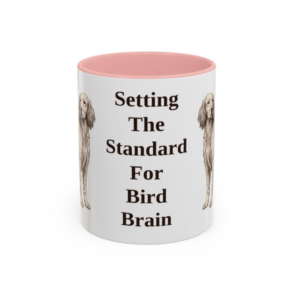11oz Funny English Setter Mug, Pink, front view