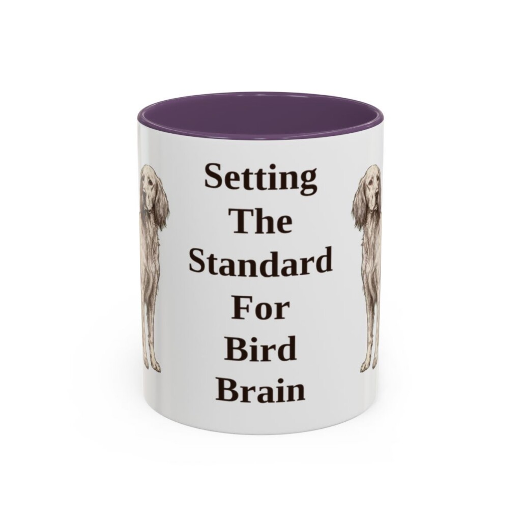 11oz Funny English Setter Mug, Purple, front view