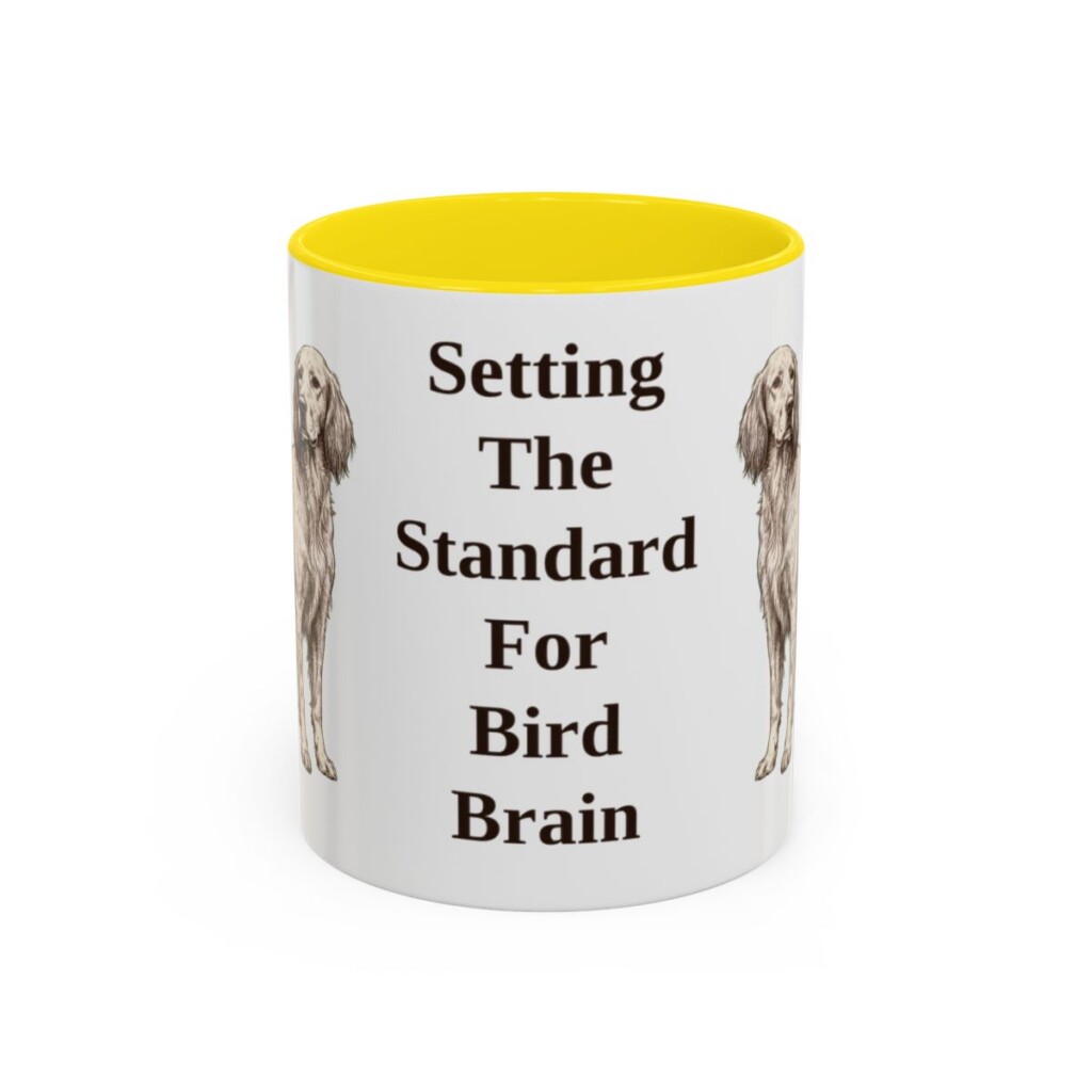 11oz Funny English Setter Mug, Yellow, front view